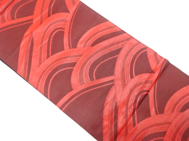 アンティーク　荒波模様織り出し袋帯(着用可)